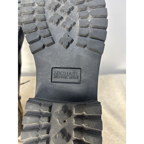 MICHAEL KORS womens Aliatair Bootie classic combat black /brown size 9 - Picture 12 of 12